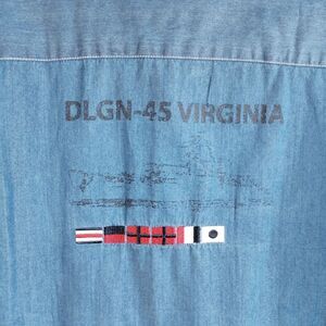 Men's Utility Denim XL Shirt Chambray DLGN-45 Virginia Button‎ Down Flags 1945